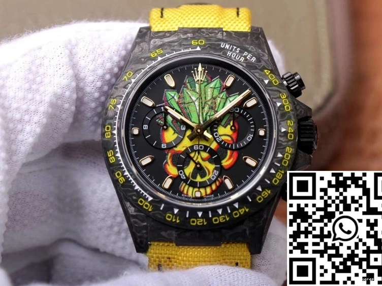 Edition Rolex Fiber Skull Daytona Cosmos Dial Carbon Color Chronograph 0508